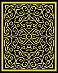 Classic Yellow Swirl Pattern Rug