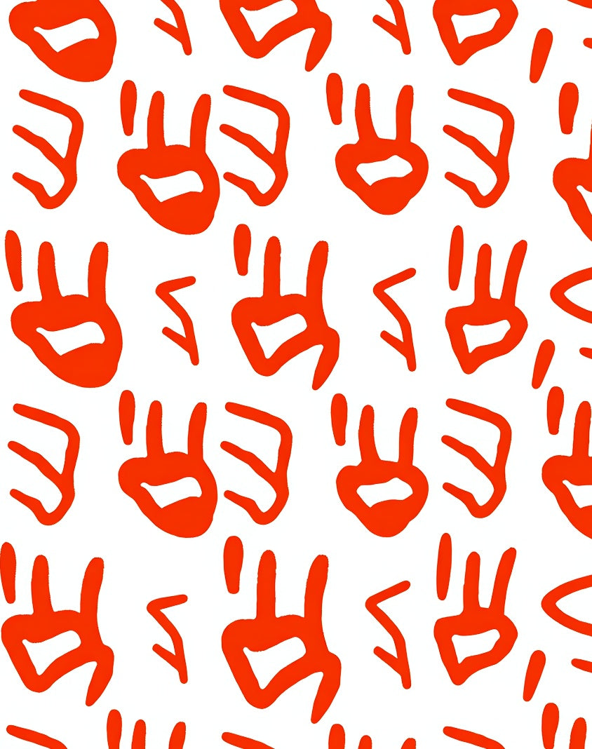 Bold Orange Abstract Doodle Pattern Rug