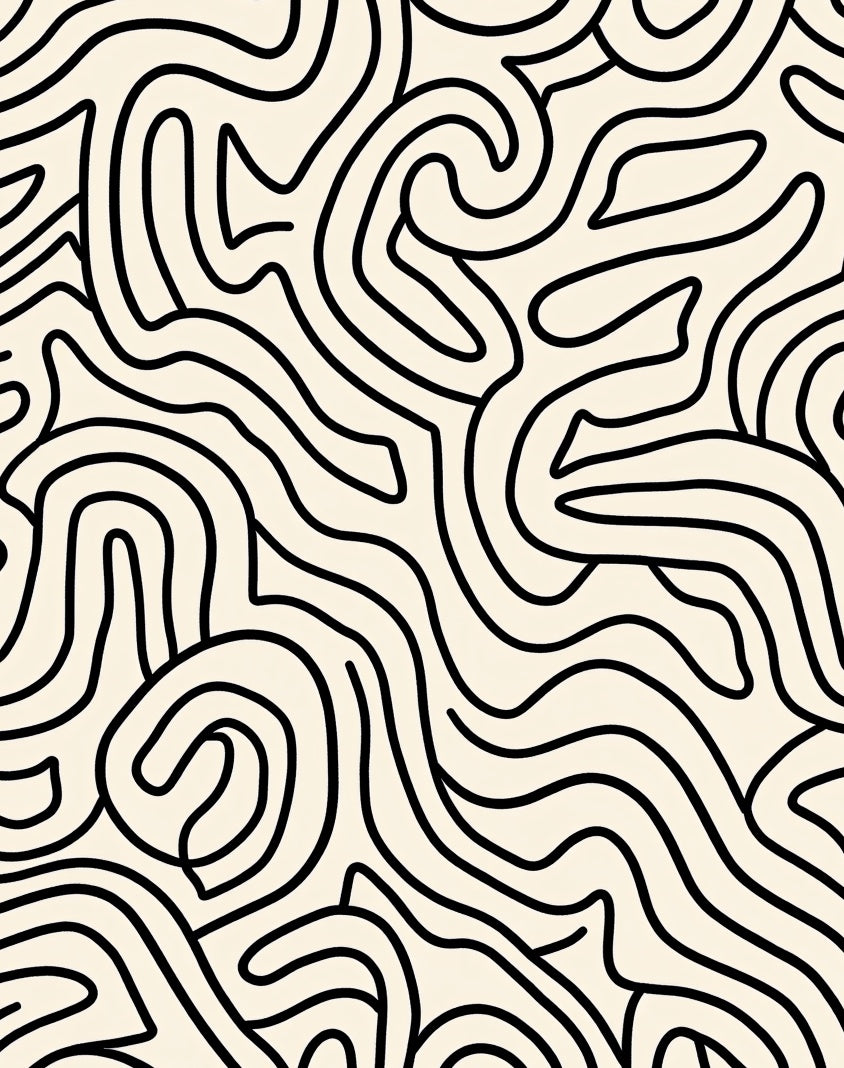 Abstract Line Art Pattern Rug