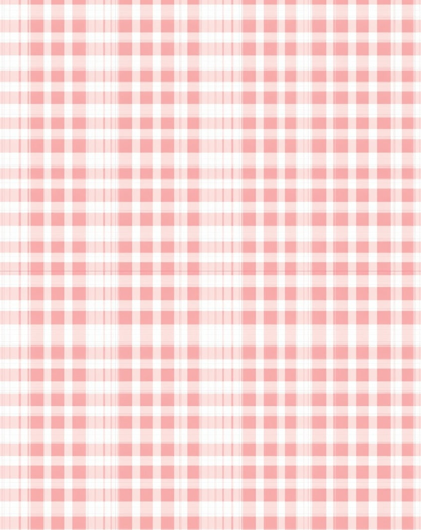 Pink Gingham Plaid Pattern Rug