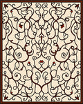 Ornate Swirls Floral Pattern Design Rug