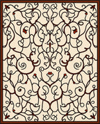 Ornate Swirls Floral Pattern Design Rug