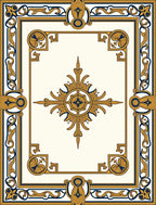 Elaborate Golden Bordered Floral Rug