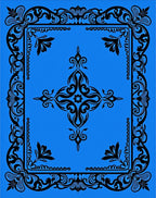 Ornate Black Floral Frame Rug