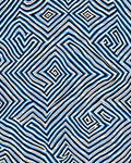 Bold Blue White Geometric MazeRug Rug