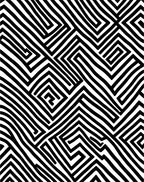 Bold Black White Maze Pattern Rug
