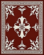 Antique Floral Medallion Border Design Rug