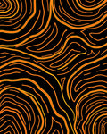 Abstract Orange Wavy Lines Rug