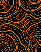 Abstract Orange Wavy Lines Rug