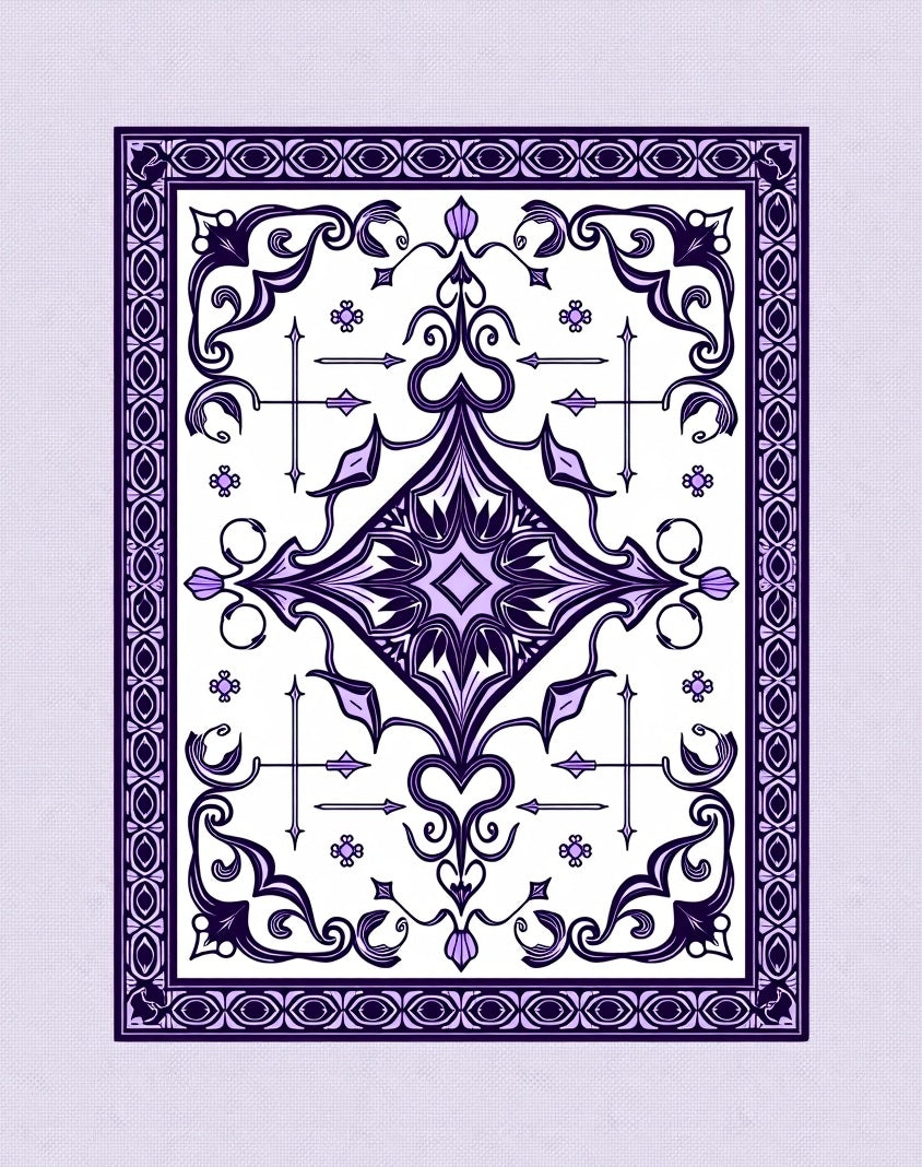 Elegant Purple Floral Mandala Pattern Rug