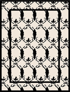 Black Formal Damask Pattern Rug
