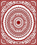Traditional Red Intricate Mandala Pattern Rug