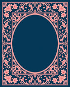 Elegant Floral Swirl Frame Design Rug