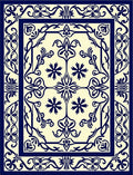 Vintage Inspired Floral Scrollwork Rug