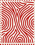 Abstract Red White Swirl Rug