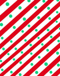Red White Diagonal Stripe Polka Dot Rug
