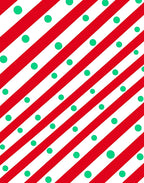 Red White Diagonal Stripe Polka Dot Rug