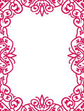 Intricate Fuchsia Swirl Border Design Rug