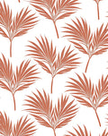 Burnt Orange Palm Leaf Pattern Rug