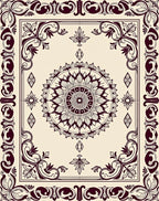 Intricate Floral Mandala Pattern Rug