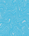 Abstract Blue Swirl Pattern Rug