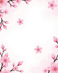 Pink Cherry Blossom Floral Pattern Rug