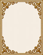 Ornate Golden Scrolling Leaf Border Rug