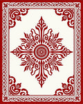 Red Ornamental Floral Medallion Rug