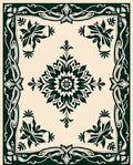 Elegant Floral Border Medallion Design Rug