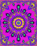 Vibrant Psychedelic Mandala Pattern Rug