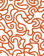 Abstract Orange Swirl Design Rug