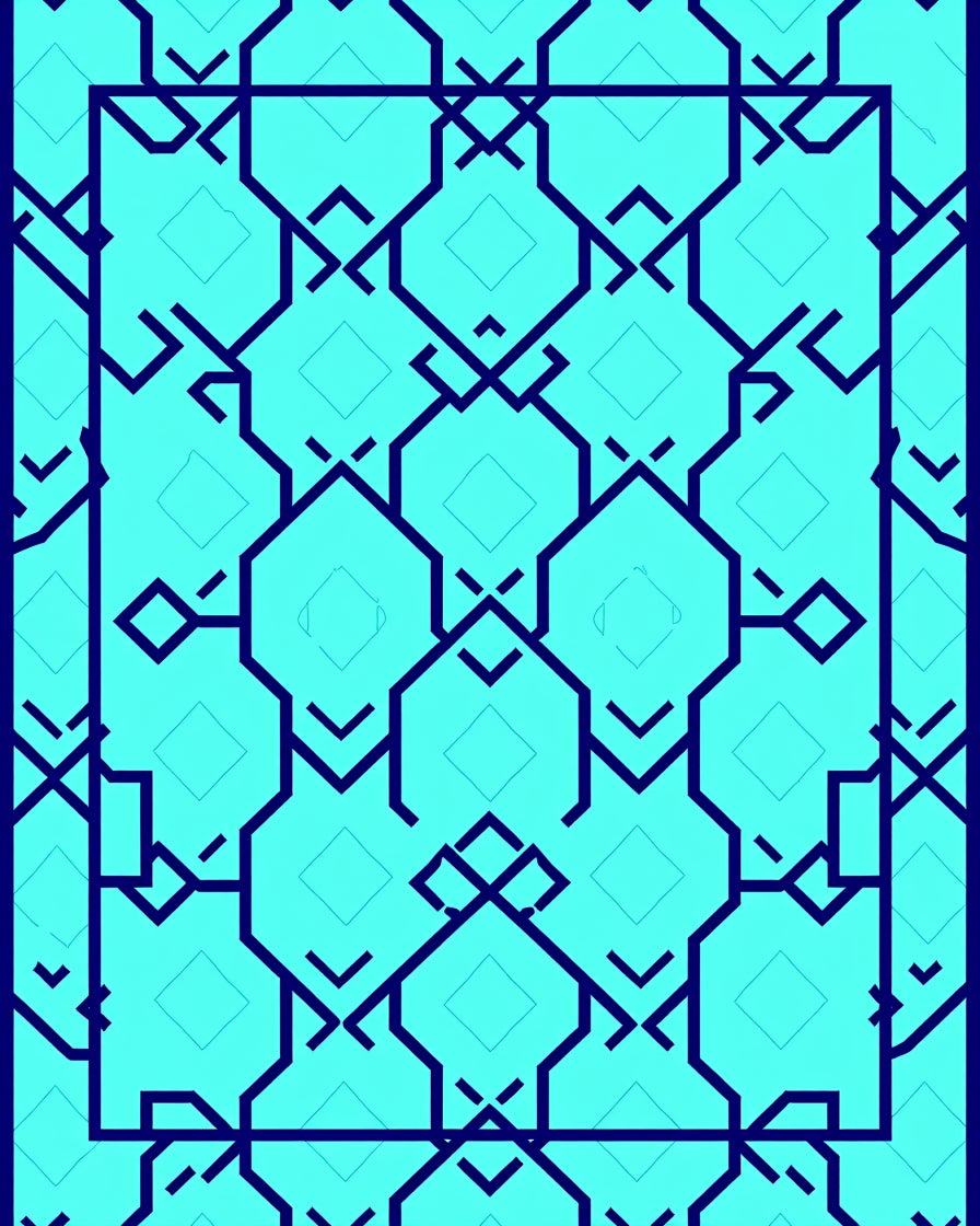Geometric Interlocking Pattern Design Rug