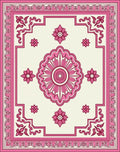Pink Floral Mandala Design Rug