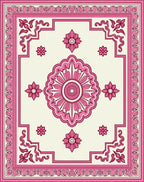 Pink Floral Mandala Design Rug