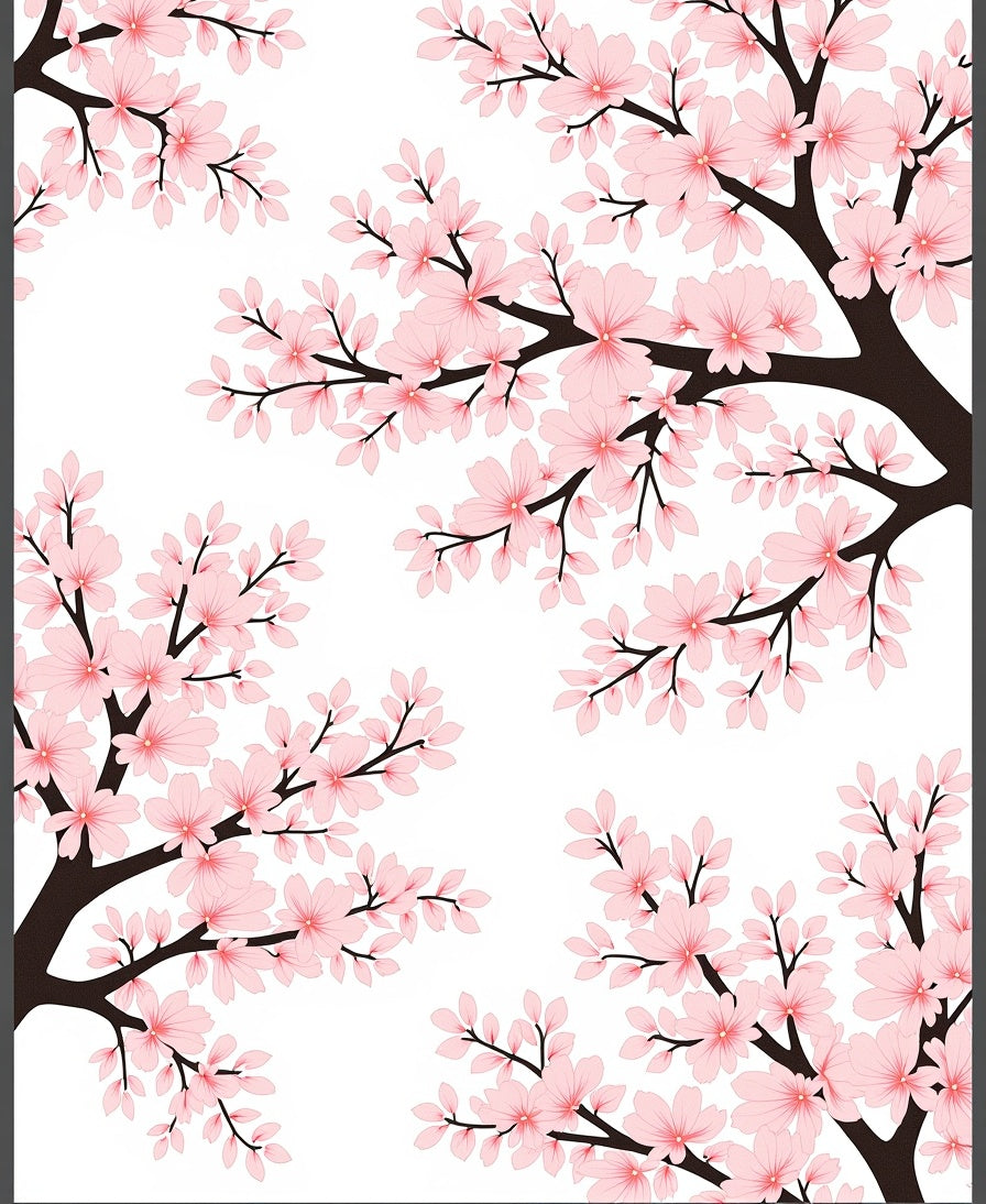 Pink Flower Branches Nature Design Rug