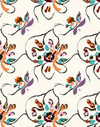 Whimsical Floral Vine Print Rug