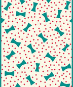 Teal Bow Tie Geometric Polka Dot Rug