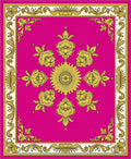 Ornate Floral Gold Medallion Rug