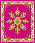 Ornate Floral Gold Medallion Rug