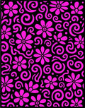 Whimsical Pink Floral Swirl Pattern Rug