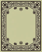Classic Dark Botanical Swirl Frame Rug