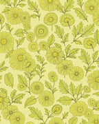 Yellow Floral Botanical Line Art Rug