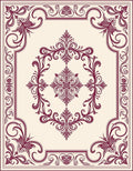 Ornate Maroon Floral Scrollwork Design Rug