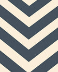 Modern Navy Cream Chevron Pattern Rug
