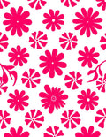 Bright Pink Flower Pattern Rug