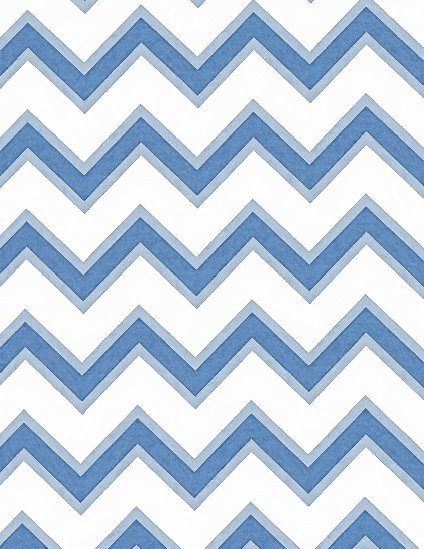 Classic Blue Chevron Pattern Rug