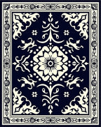 Classic Floral Medallion Symmetry Rug