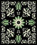 Stylized Floral Medallion Patterned Rug