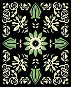 Stylized Floral Medallion Patterned Rug