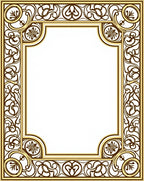 Ornate Golden Scrollwork Pattern Rug